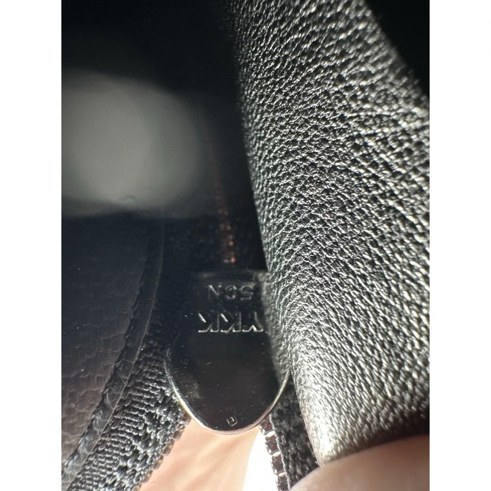 CHANEL Black Leather CC Logo Wedge Boots Size 37.5 Made In Italy